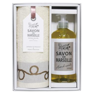 サボン・ド・マルセイユ　ハンドタオル＆ソープセット