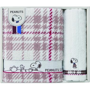 スヌーピーチェック 　タオルセット