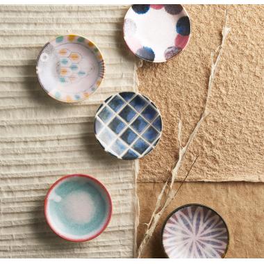 Brush Blue　ブラッシュカラー　六種小皿揃