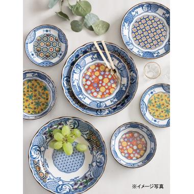 藍染小紋　小皿揃